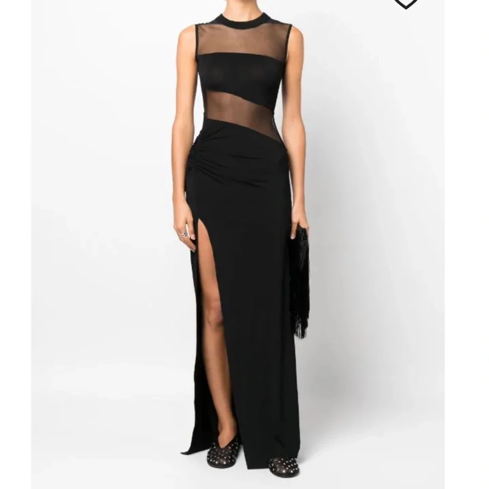 Nensi Dojaka sheer-panelling floor-length gown (Medium) - Picture 2 of 11